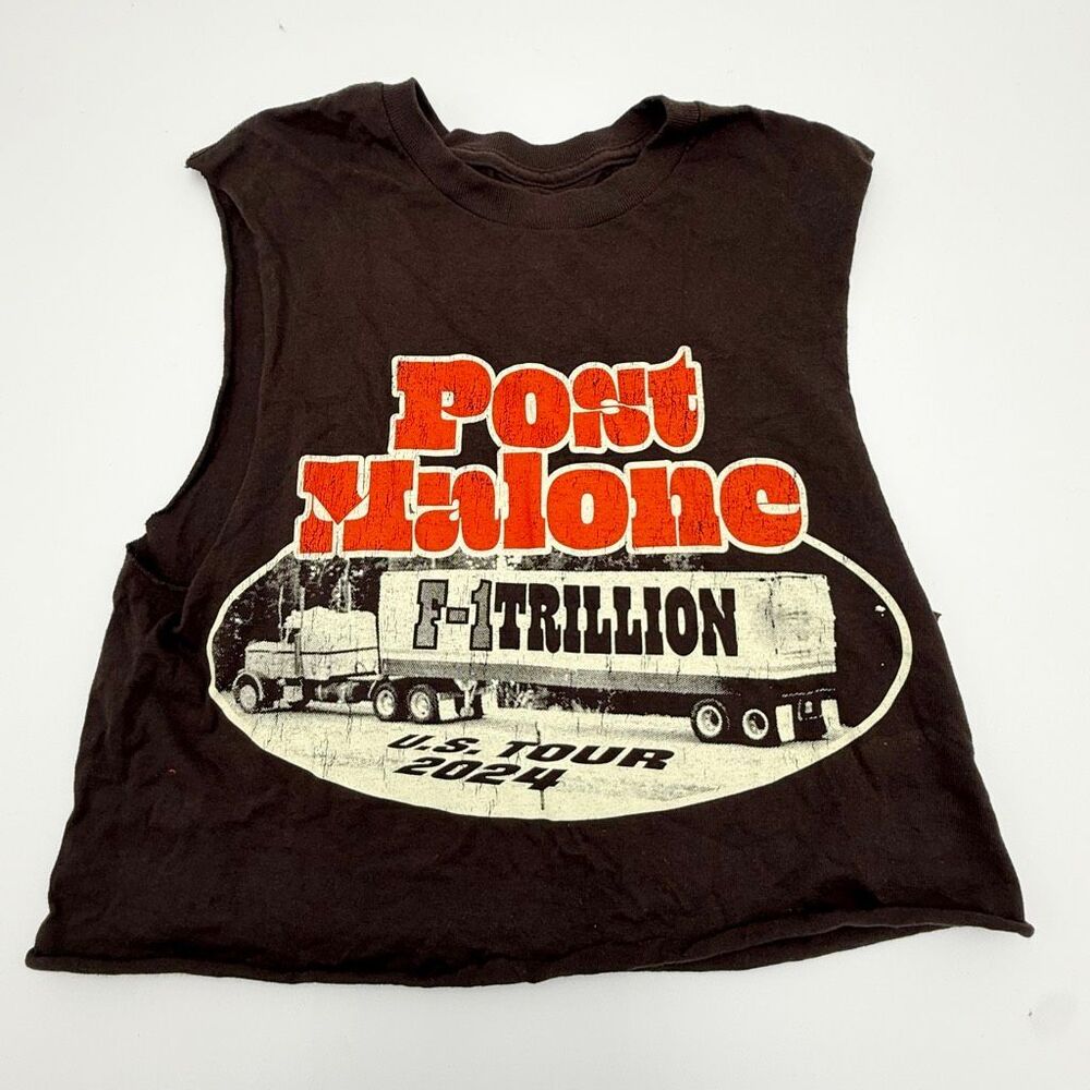 Post Malone F1 Trillion Band Concert Crop Sleeveless T Shirt - US Women’s S